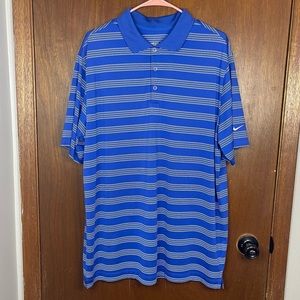 Nike Golf Tour Performance Men’s Striped Royal Blue Dri-Fit Casual Polo